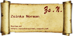 Zsinka Norman névjegykártya
